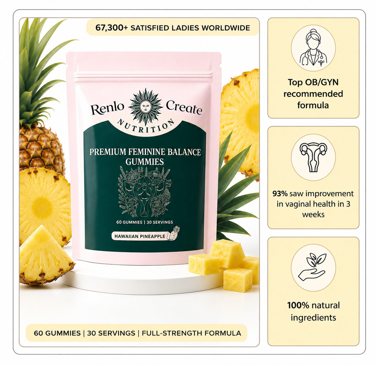 Renlo Vaginal Probiotic - Concentrated Formula